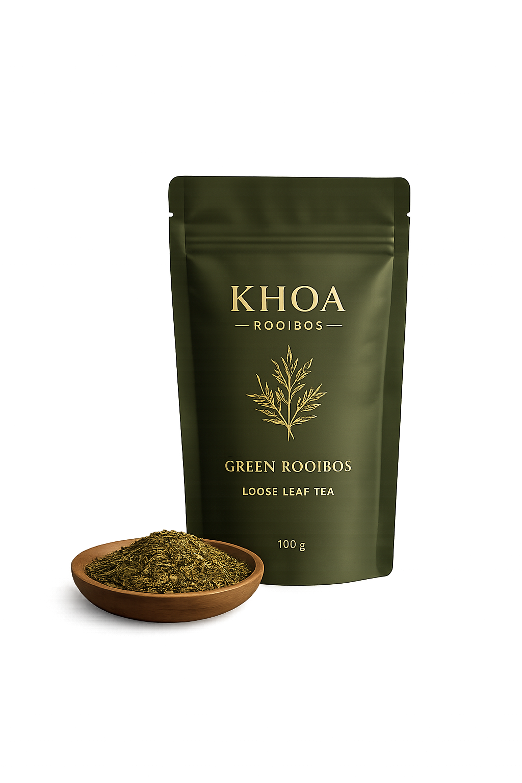 Khoa Green Rooibos loose leaf tea packaging
