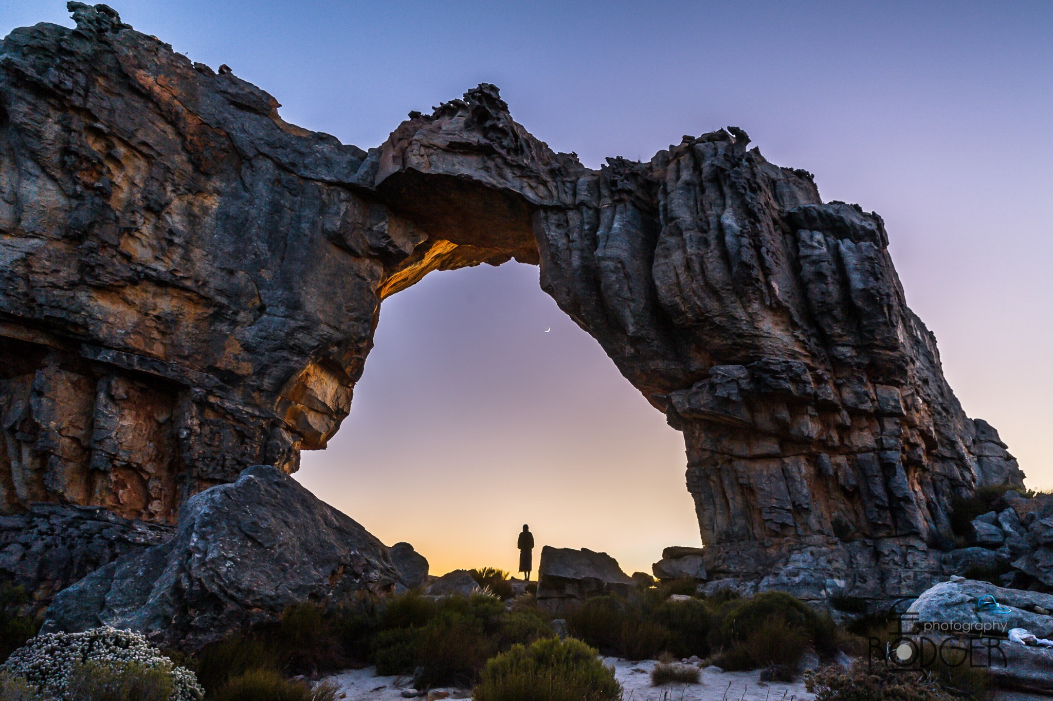 Cederberg rock arch at dusk representing the South African origin story of Khoa Rooibos
